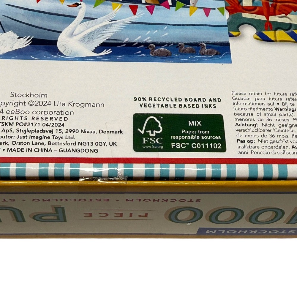 eeBoo Piece & Love Stockholm 1000 Piece Puzzle Uta Krogmann UNCOUNTED - Picture 10 of 13